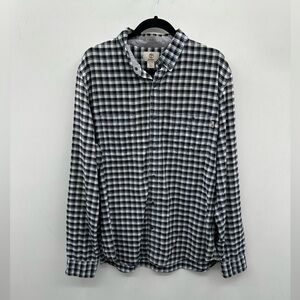 Timberland blue/white check long sleeve button down men’s slim fit top. XL